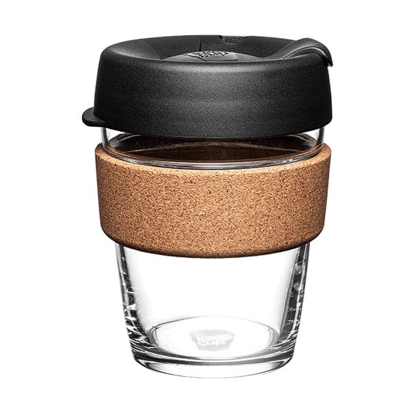 Черна/кафява чаша за път 340 ml Brew Cork Black M – KeepCup