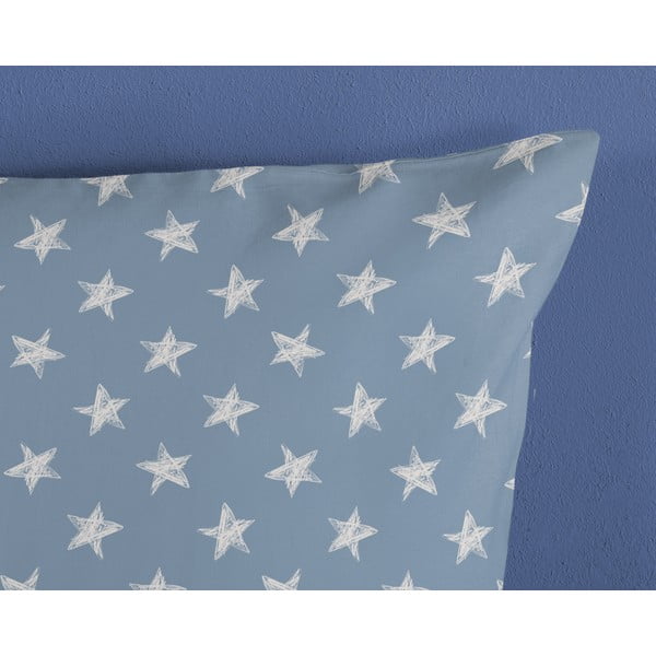 Синьо -бежово единично  памучно детско спално бельо 140x200 cm Robo – Good Morning-image-3