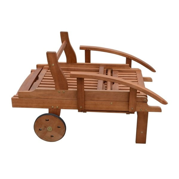 Кафяв градински шезлонг от масивно дърво Beverly Hills – Garden Pleasure-image-1