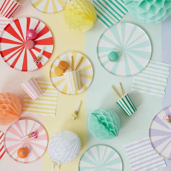 Хартиени салфетки в комплект 16 бр. Mint Stripe – Meri Meri-image-1