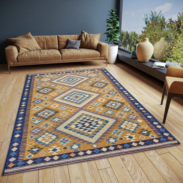 Жълт килим в цвят охра 80x165 cm Cappuccino Peso - Hanse Home-image-1