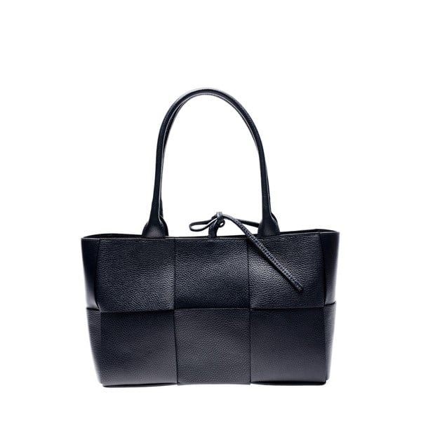 Черна кожена чанта , 24 x 45 cm - Anna Luchini