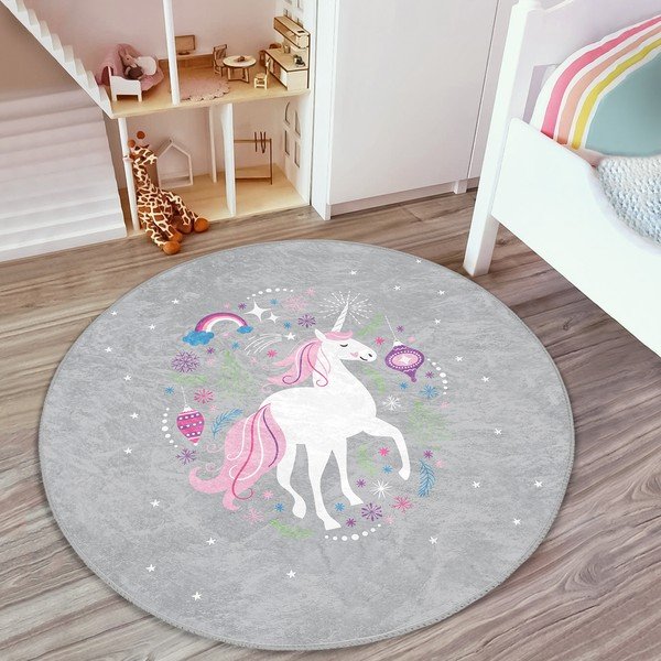 Сив детски килим ø 120 cm Comfort - Mila Home-image-3