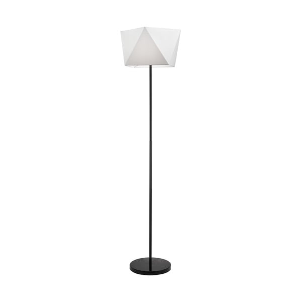 Бяла подова лампа с текстилен абажур, височина 170 cm Carla - LAMKUR