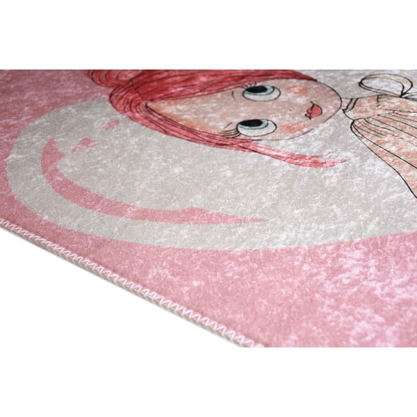 Розов детски килим подходящ за пране 100x160 cm Pretty Girl – Vitaus-image-2