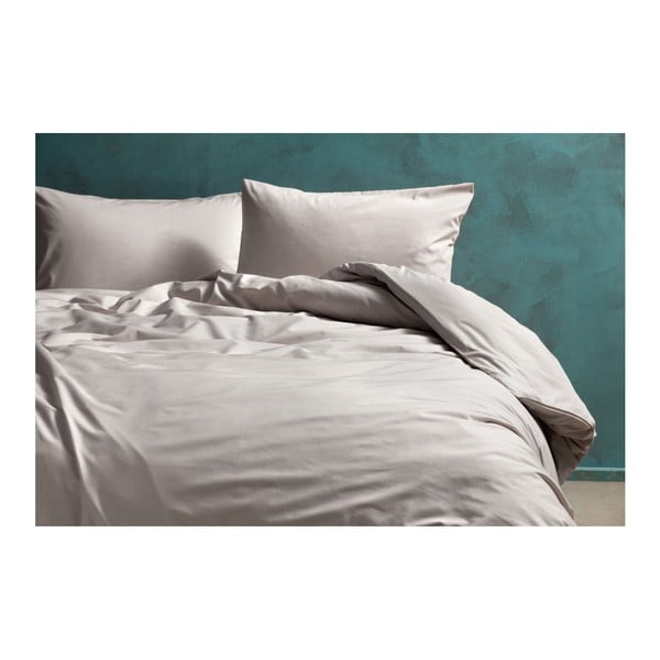 Бежово спално бельо за единично легло от памучен перкал, 160 x 220 cm - Bella Maison