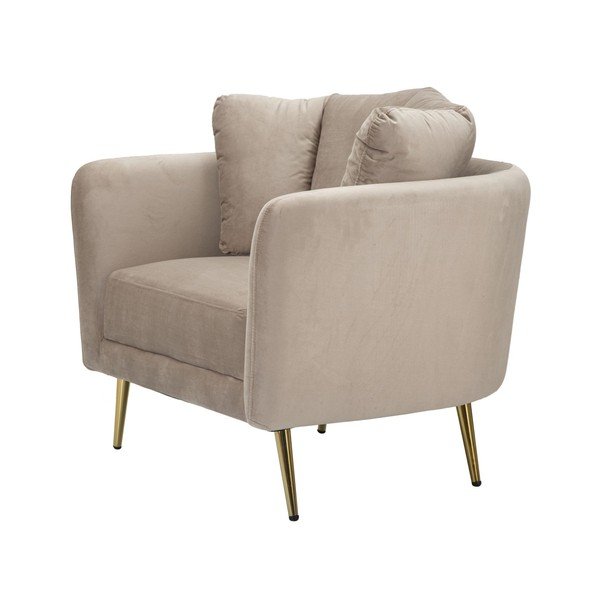 Кафяво-сиво кадифено кресло Kiev – Mauro Ferretti-image-4