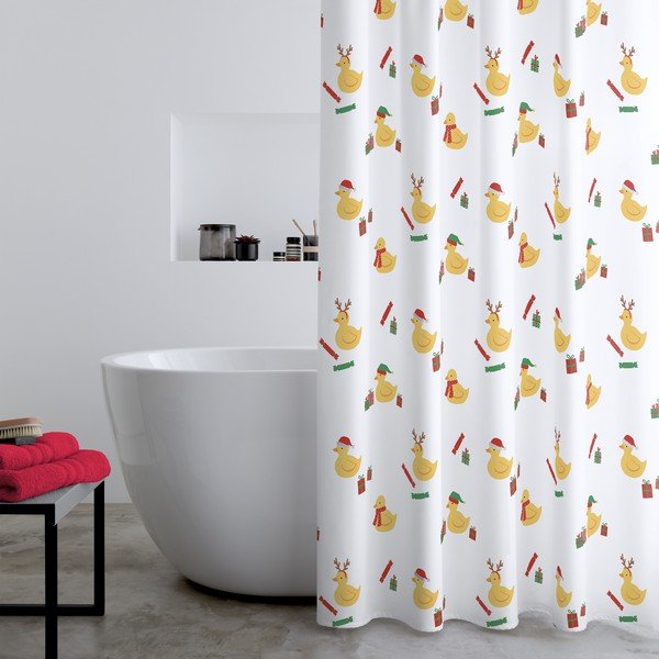 Завеса за душ 180x180 cm Christmas Quacker – Catherine Lansfield-image-1