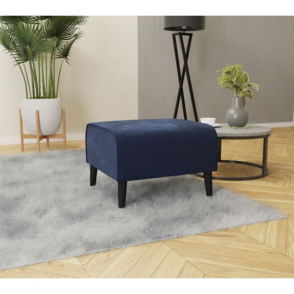 Тъмносиньо кадифено столче за крака Carole - Ropez-image-2