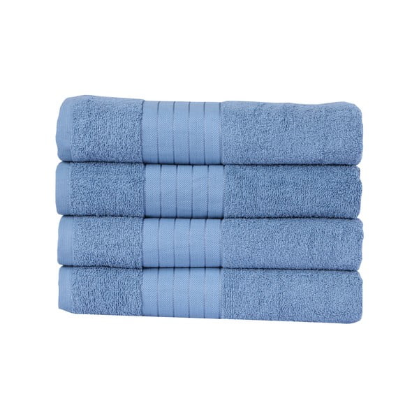 Сини памучни кърпи в комплект от 4 броя 50x100 cm - Good Morning