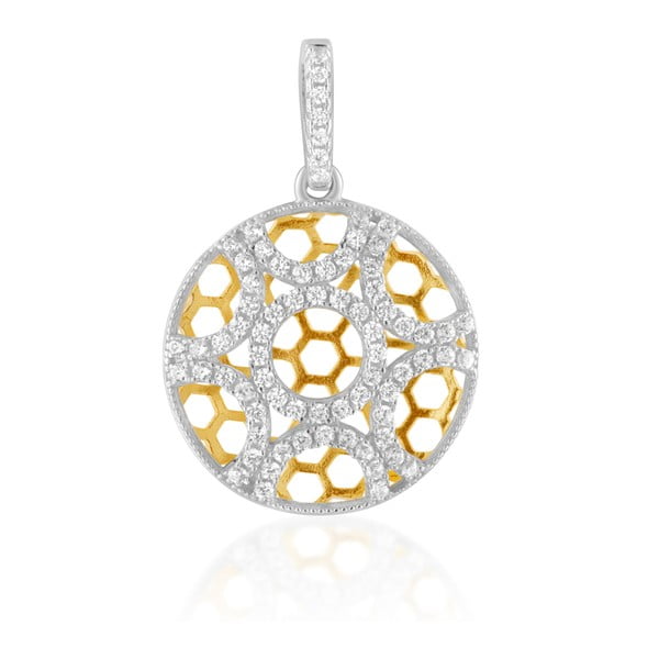 Сребърна висулка с бял кубичен цирконий Sun - Swarovski Elements Crystals