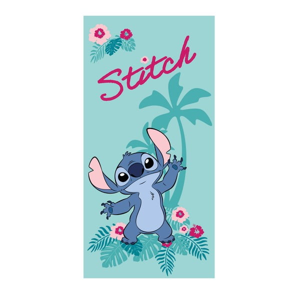 Тюркоазена детска кърпа от микрофибър 70x140 cm Lilo and Stitch "Hawaii" – Jerry Fabrics