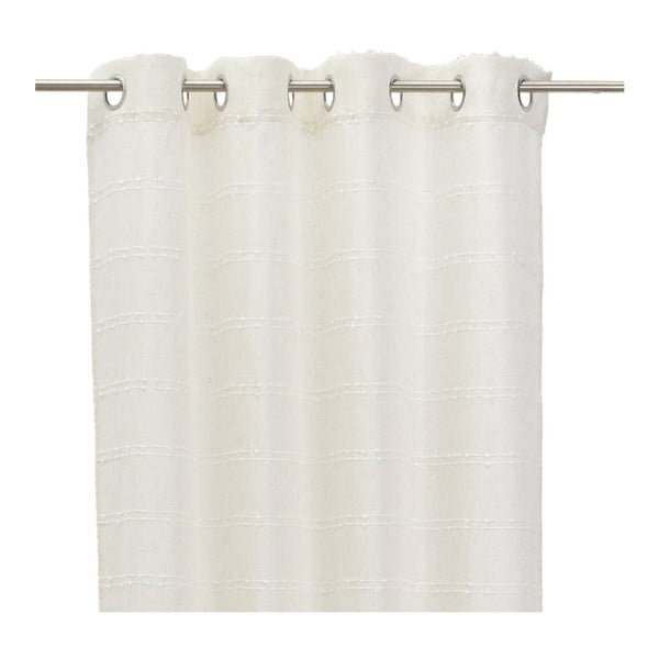 Бяло-бежово перде със смес от лен 140x260 cm Nodes – Casa Selección