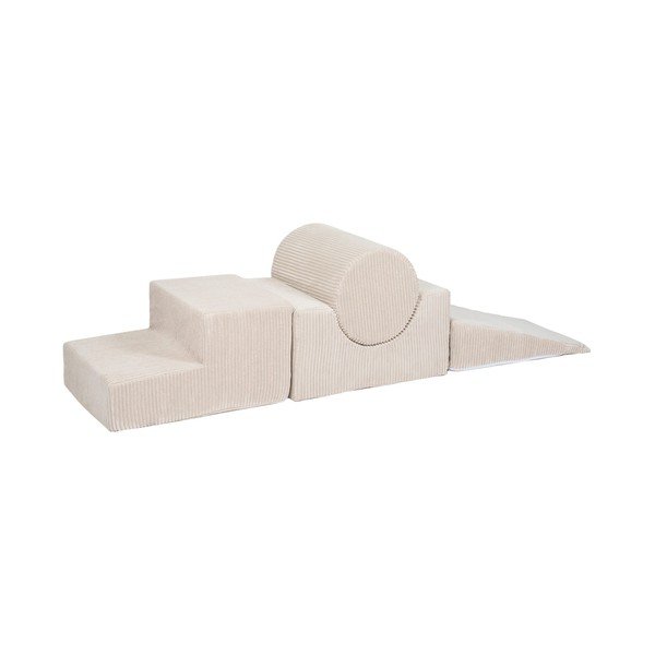 Кремаво велурено игрище от пяна 45x170x30 cm Montessori – Meowbaby