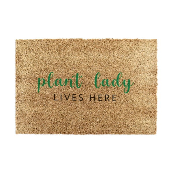 Изтривалка от кокосови влакна 60x90 cm Plant Lady Lives Here – Artsy Doormats