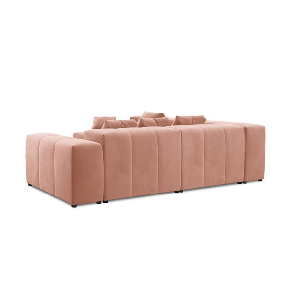Ъглов диван от розово кадифе (променлива) Rome Velvet - Cosmopolitan Design-image-3