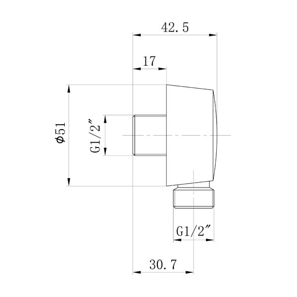 Матово сребриста месингова част за свързване към душ ø 5 cm – Sapho-image-1