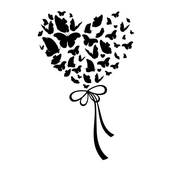 Samolepka Ambiance Cloud Of Butterflies In Heart-image-2