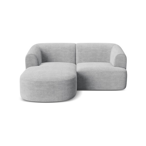 Светлосив ъглов диван от рипсено кадифе (ляв ъгъл) Campi – Cosmopolitan Design-image-2