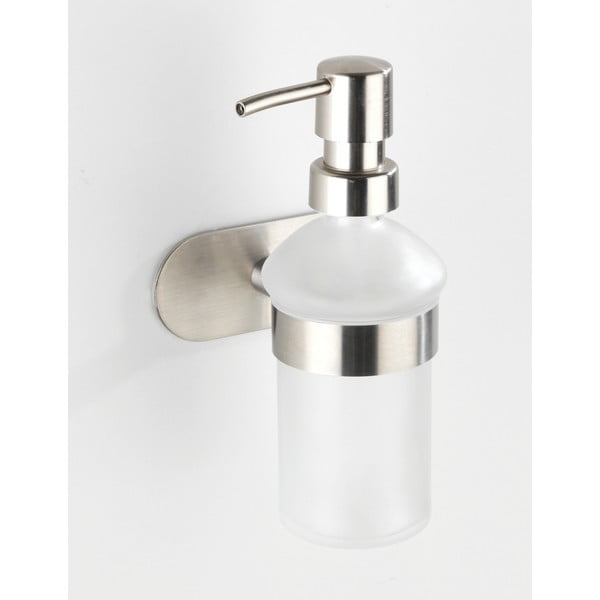 Матово-сребриста самозалепващ стъклен диспенсер за сапун 200 ml Orea – Wenko-image-4