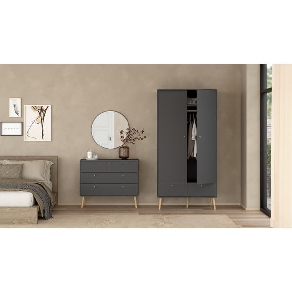 Гардероб антрацит 99x200 cm Bodo - Tvilum-image-1