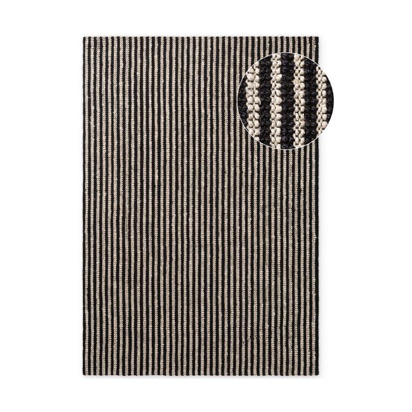 Черен ръчно изработен ютен килим 160x230 cm Harvest Ebony – Elle Decoration