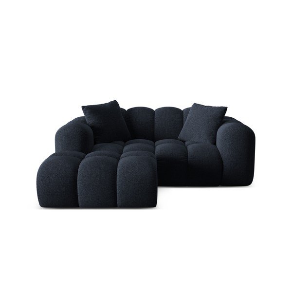 Тъмносин шенилов ъглов диван (ляв ъгъл) Treno – Cosmopolitan Design