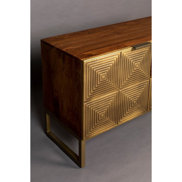 ТВ масичка от мангово дърво в златисто 40x60 cm Volan - Dutchbone-image-1