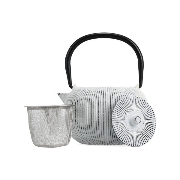 Черно-бял чугунен чайник с цедка 350 ml Sencha – S|P Collection-image-2
