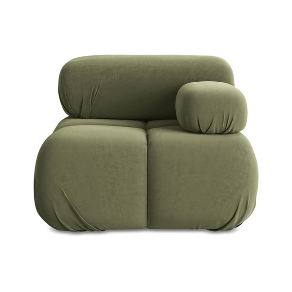 Светлозелен кадифен модул за диван (десен ъгъл) Lokua – Makamii