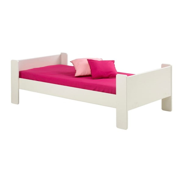 Bílá dřevěná jednolůžková postel 13Casa Crock,  90 x 200 cm