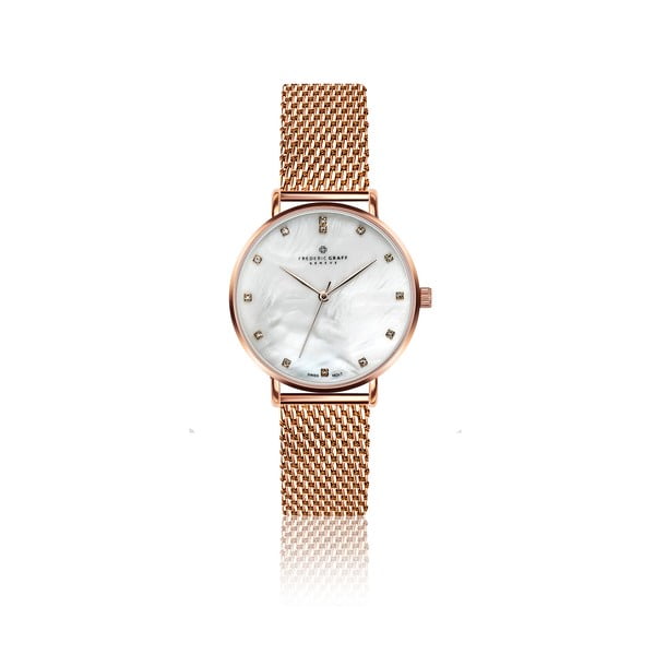 Дамски часовник с каишка от неръждаема стомана в розово злато Dolent - Frederic Graff