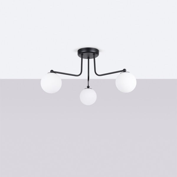 Черно-бяло осветително тяло за таван Beam – Sollux-image-2