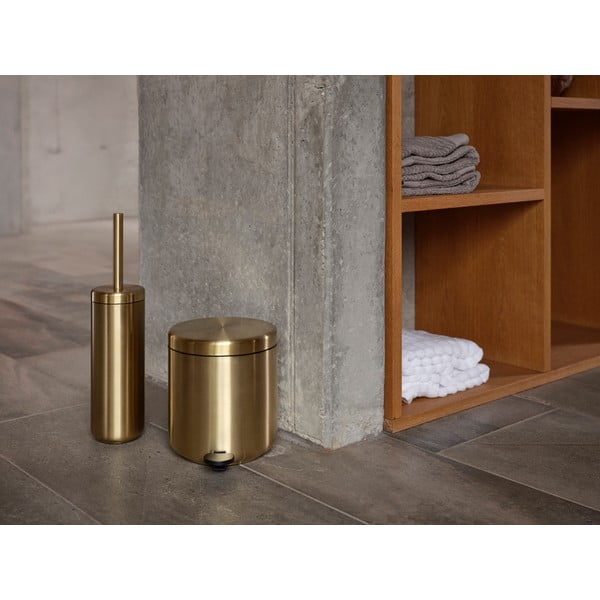 Кошче за боклук с педал от неръждаема стомана в месингов цвят 4 l Ume Brass – Zone-image-1