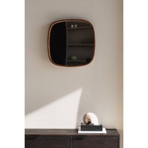 Стенно огледало масивно дърво 50x50 cm Nyko – White Label-image-1