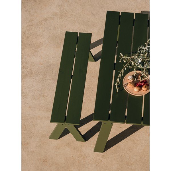 Зелена градинска пейка от масивно дърво Navo – noo.ma-image-1