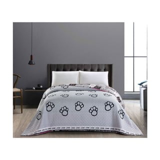 Двустранна сива покривка за легло от микрофибър Cat Invasion, 220 x 240 cm Cats Invasion - DecoKing
