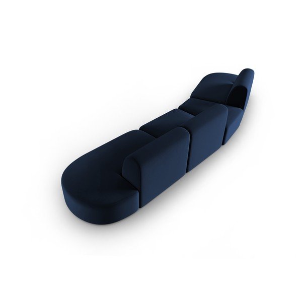 Син кадифен диван с ляв ъгъл 428 cm Paolo – Milo Casa-image-3