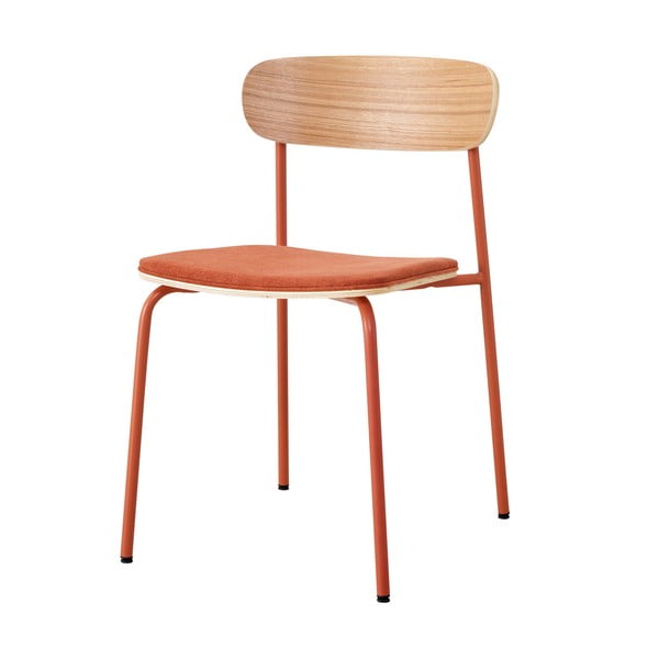 Трапезни столове в комплект от 2 броя в червено-естествен цвят Adriana - Marckeric-image-3