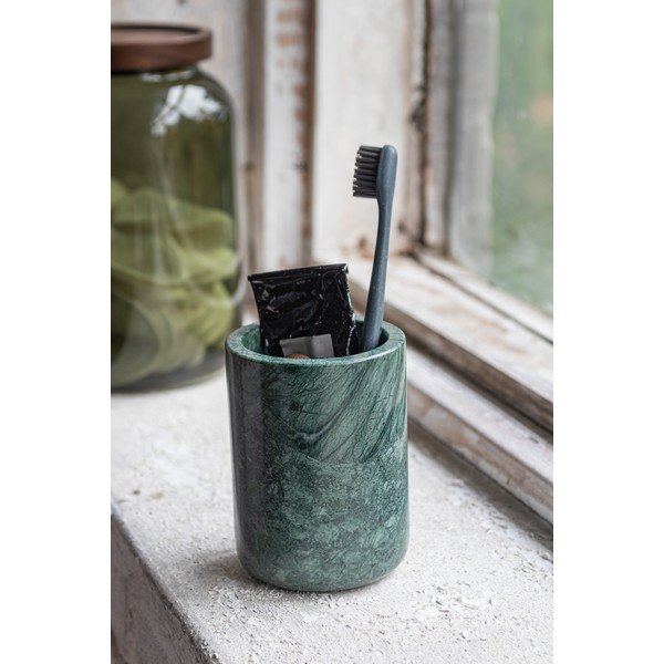 Тъмнозелена мраморна чаша за четки за зъби Marble – Mette Ditmer Denmark-image-1