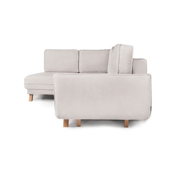 Бежов сгъваем ъглов диван от рипсено кадифе (ляв ъгъл) Tori – Bonami Selection-image-3