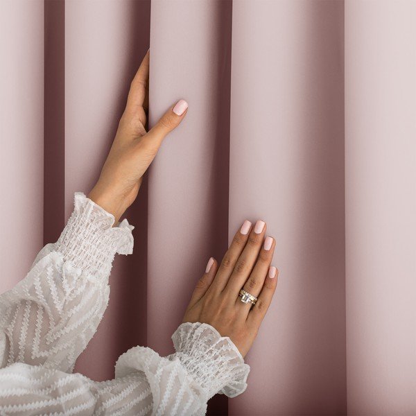 Сиво-розово затъмняващо перде 140x250 cm Carli Tie – Restilo-image-2