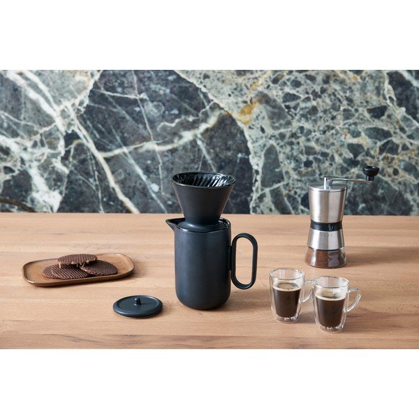 Комплект за кафе от черен фаянс Palermo - Leopold Vienna-image-1