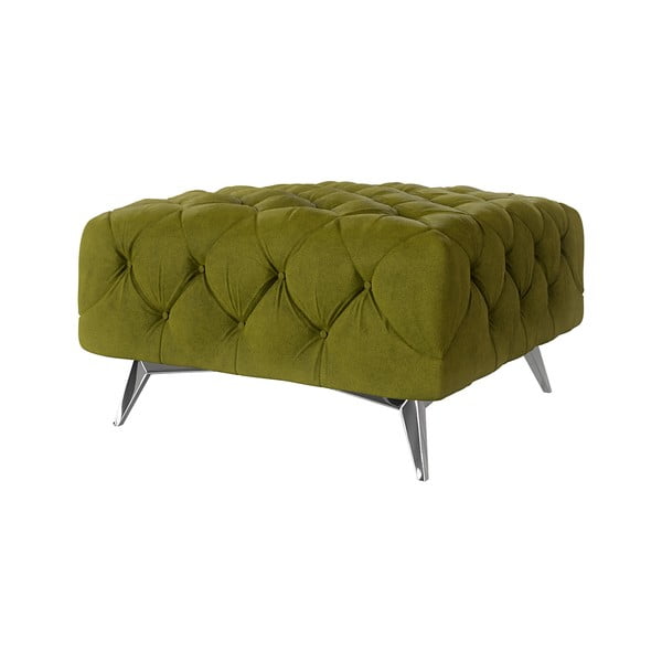 Зелена кадифена табуретка Chelsea – Ropez-image-1