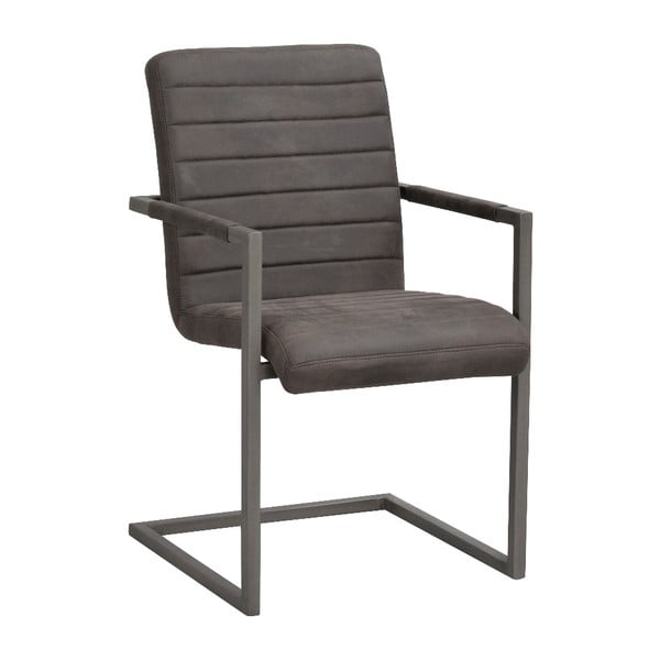 Тъмнокафяв стол с черна метална основа Clive - Rowico