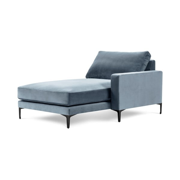 Светлосин кадифен шезлонг, десен ъгъл Harmony - Kooko Home-image-2