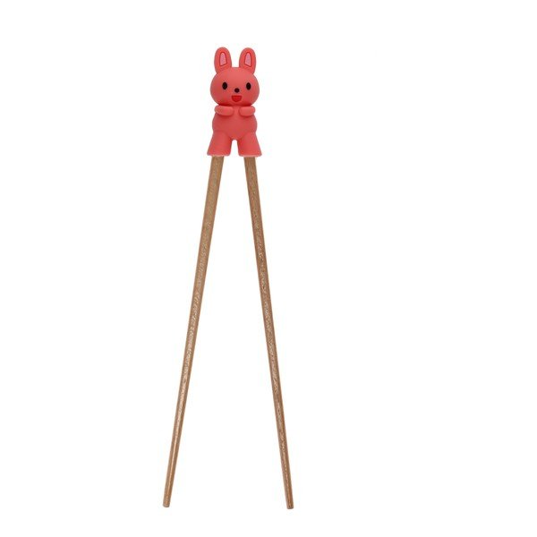 Дървени детски тренировъчни клечки за хранене в естествен цвят Bunny – Rex London