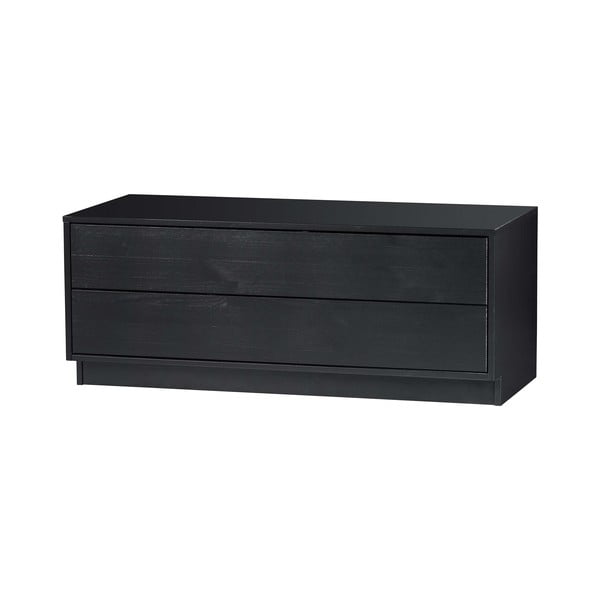 Черна модулна телевизионна масичка от борова дървесина 100x40 cm Finca - WOOOD-image-3