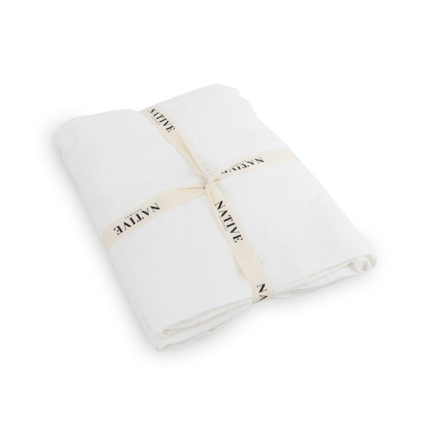 Бяло единично  ленено спално бельо 135x200 cm Blanco – Native Natural-image-3