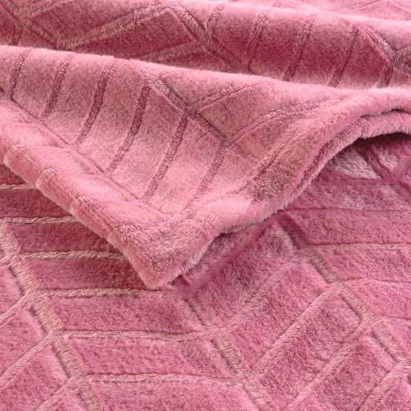 Розово покривало за легло от микрофланела 180x220 cm Arya – douceur d'intérieur-image-2